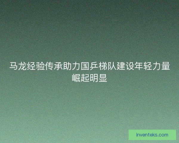 马龙经验传承助力国乒梯队建设年轻力量崛起明显